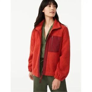 Free Assembly Women's Patch Pocket Mixy Teddy Fleece